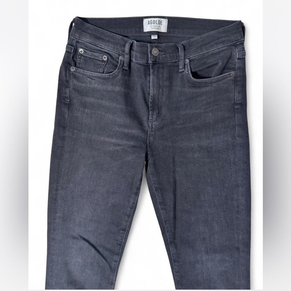 AGOLDE Sophie Crop High‎ Rise Black Denim Jeans Size 29 - Picture 3 of 7